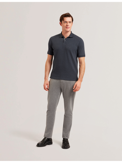 Ted Baker REDMAN - Textured Pure Cotton Knitted Polo Shirt