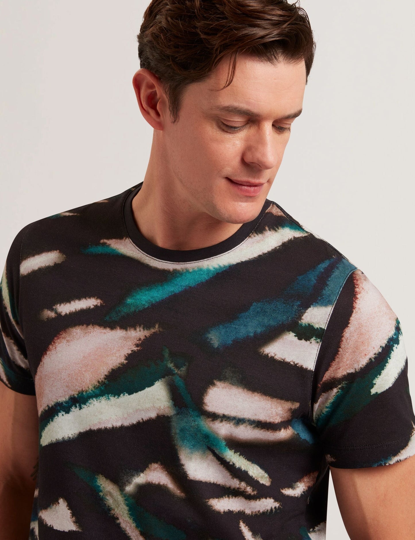 Ted Baker WILSDOR - Abstract Print Knitted Jersey T-Shirt