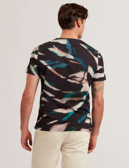 Ted Baker WILSDOR - Abstract Print Knitted Jersey T-Shirt