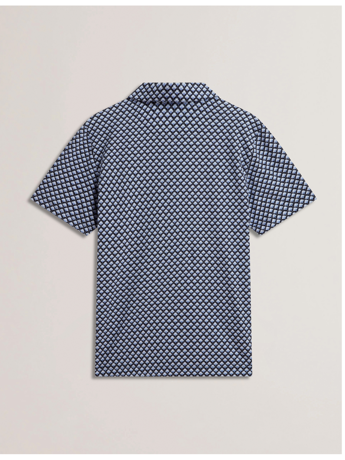 Ted Baker OUNSLO - Printed Zip Neck Cotton Polo Shirt