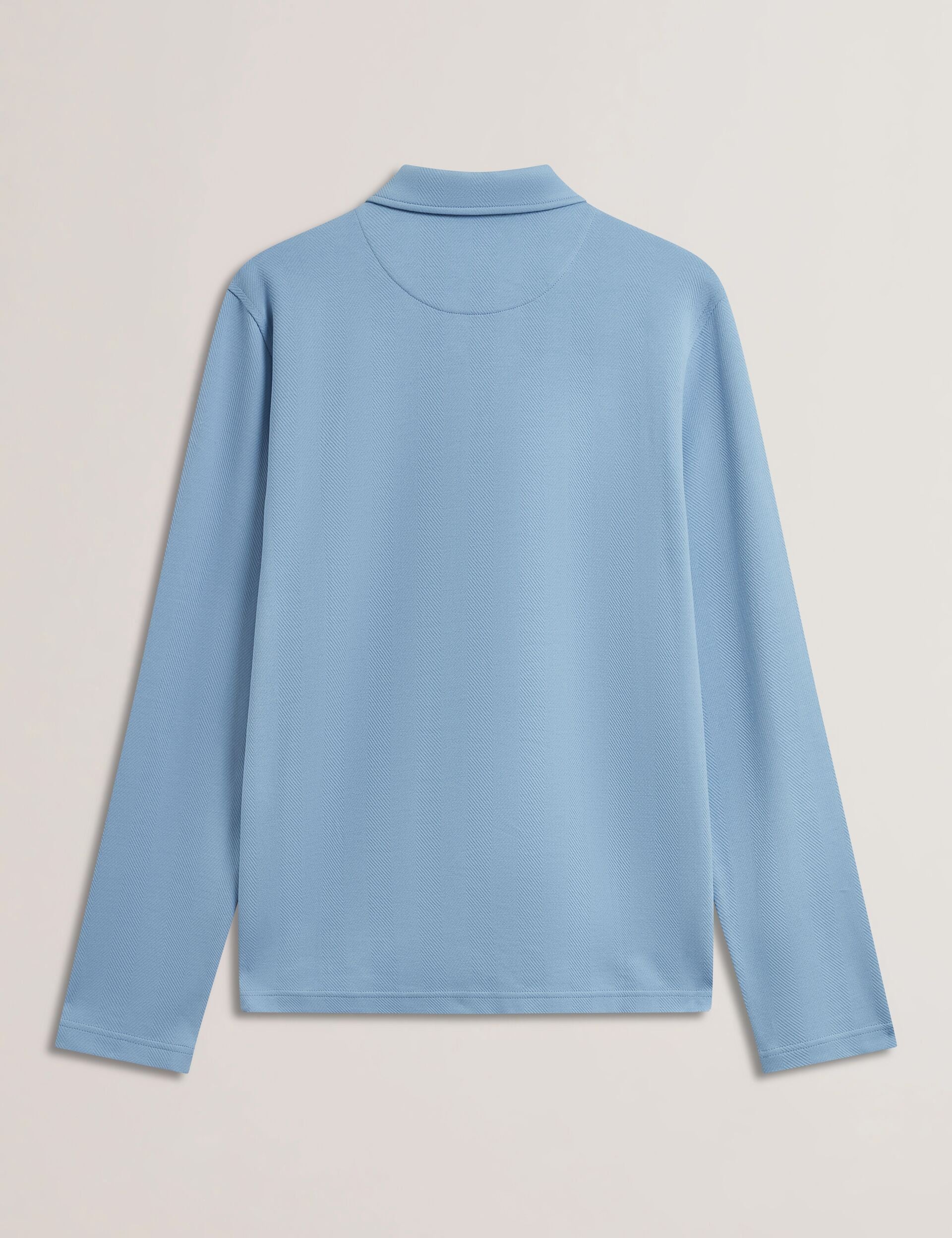 Ted Baker KALEND - Herringbone Zip Neck Long Sleeve Polo Shirt