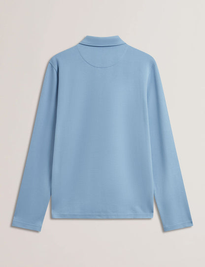 Ted Baker KALEND - Herringbone Zip Neck Long Sleeve Polo Shirt