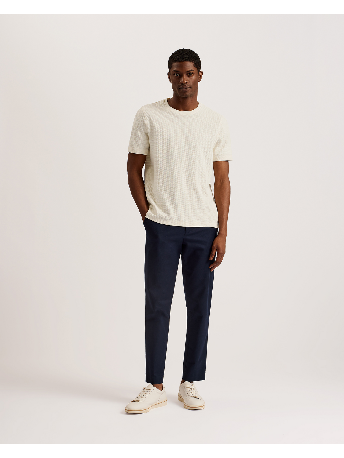 Ted Baker CURLYS Zig Zag Texture Knitted Cotton T-Shirt