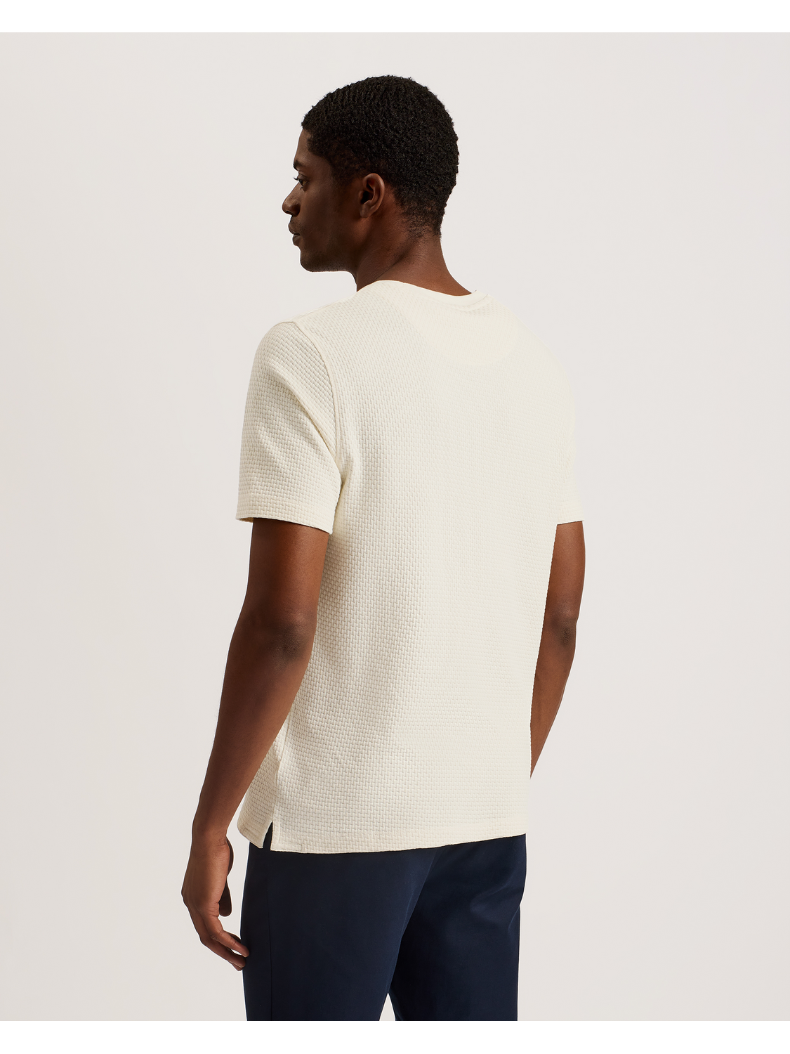 Ted Baker CURLYS Zig Zag Texture Knitted Cotton T-Shirt