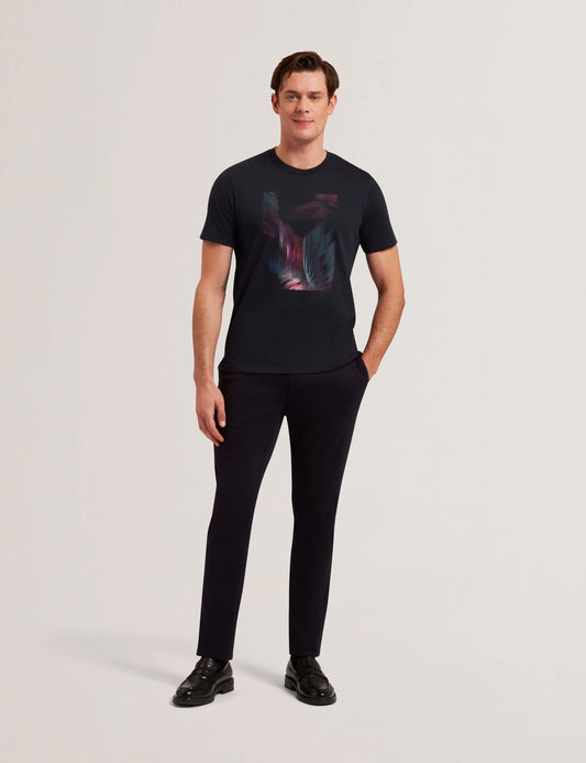 Ted Baker FETHER - Graphic Print Crew Neck Cotton T-Shirt