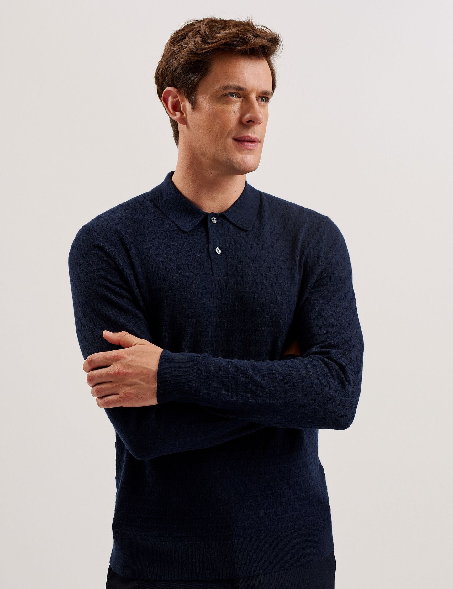 Ted Baker MORAR - T Knit Long Sleeve Polo Top