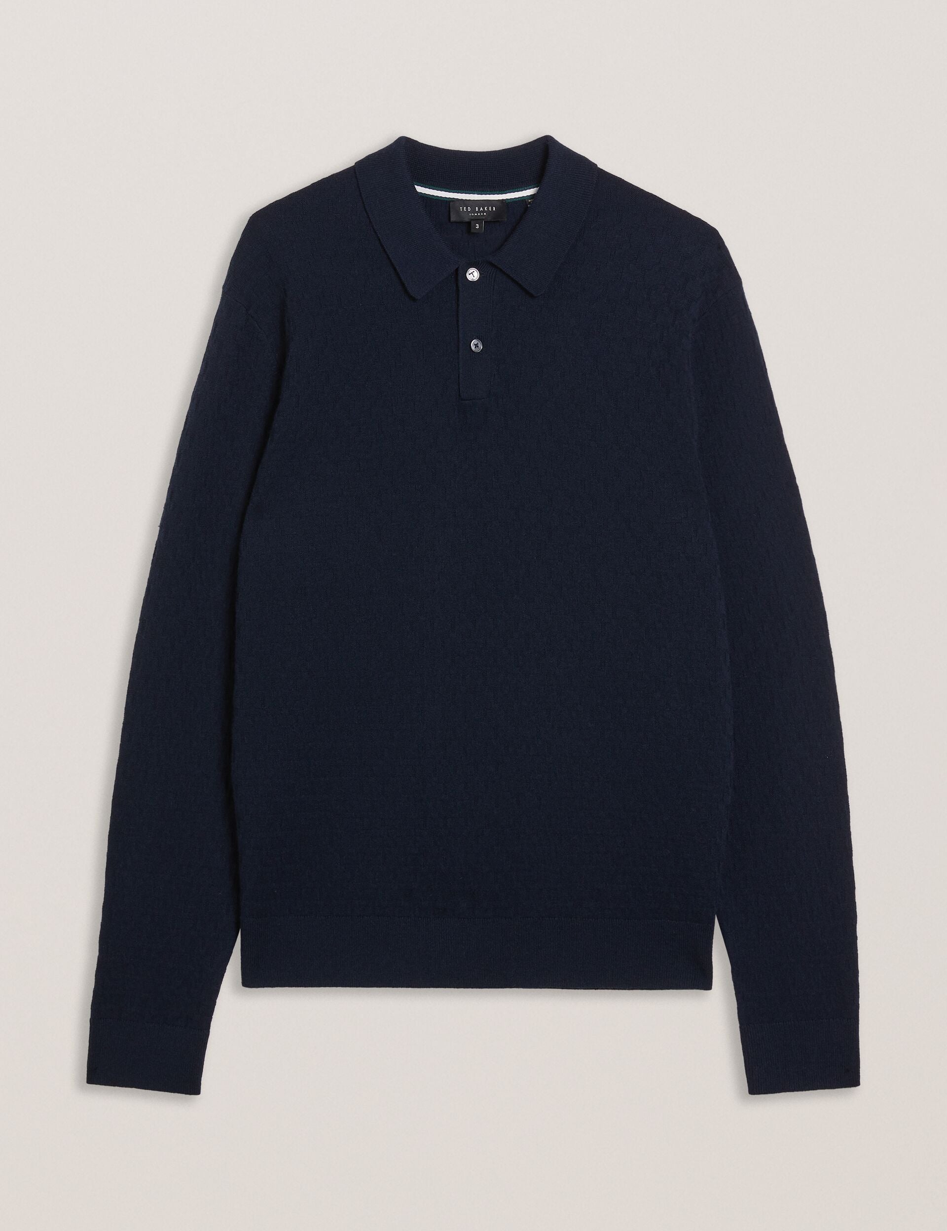 Ted Baker MORAR - T Knit Long Sleeve Polo Top