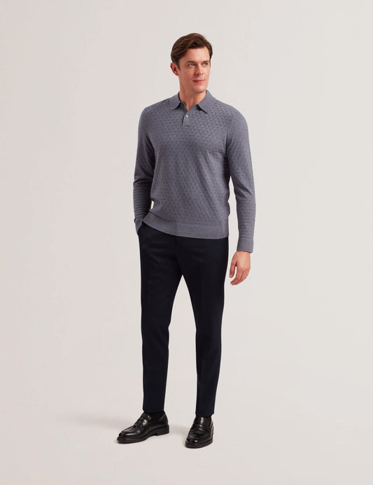 Ted Baker MORAR - T Knit Long Sleeve Polo Top