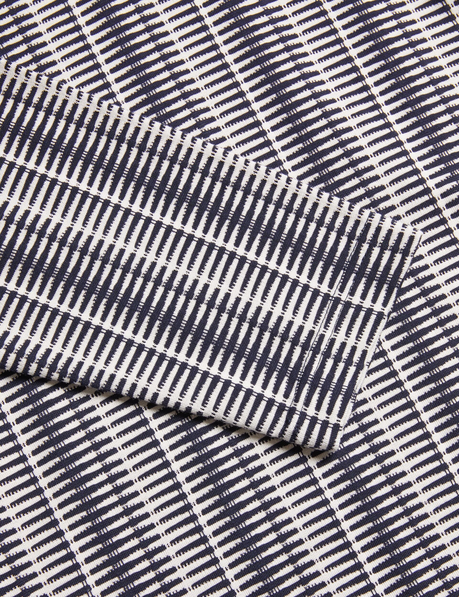 Ted Baker CAPUZZO - Long Sleeve Geo Stripe Zip Polo Shirt