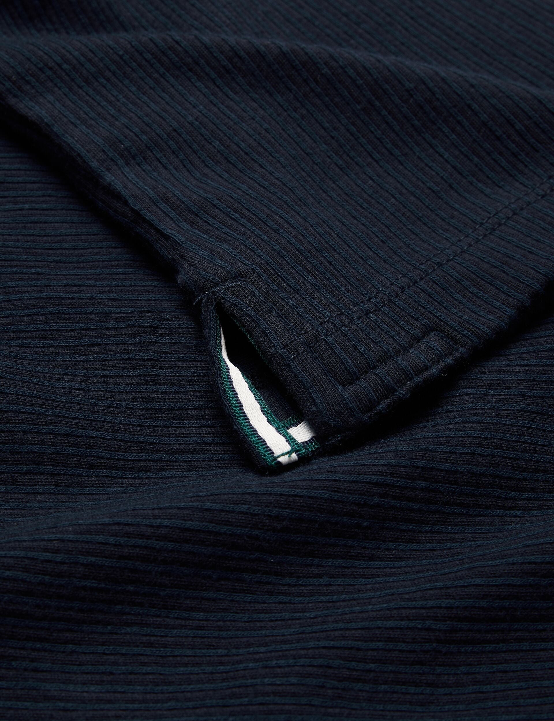 Ted Baker ELGRAVE - Ribbed Cotton Zip Neck Polo Shirt