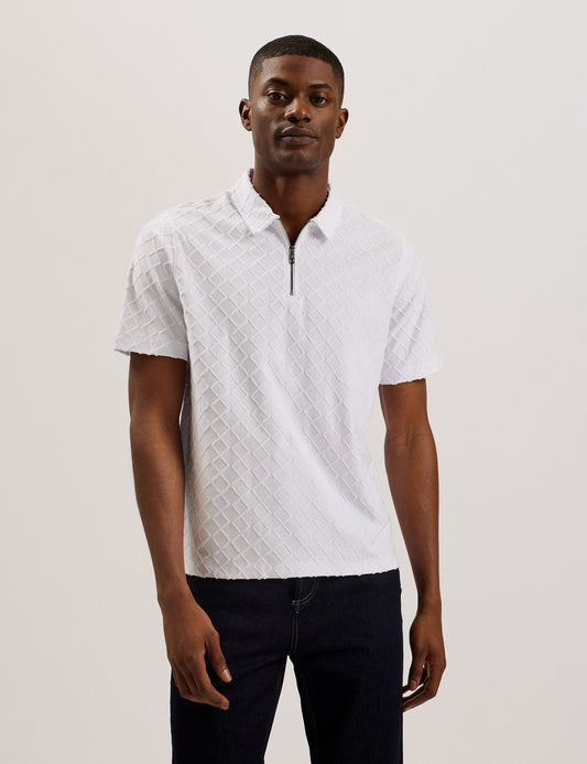 Ted Baker ANSOM - SS Reg Textured Towelling Zip Polo
