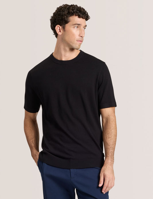 Ted Baker MODERN VISCOSE BLEND CREW - Black
