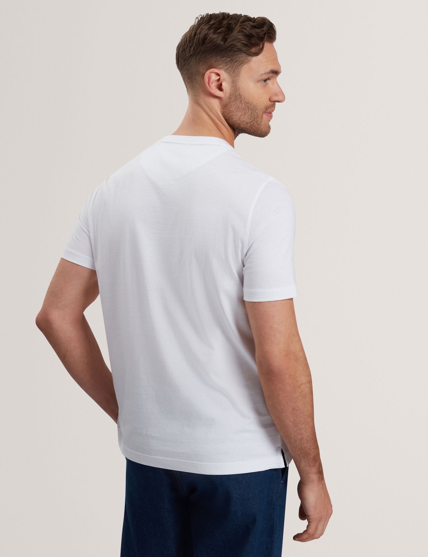 Ted Baker JUSTINO - White Branded Box Print Graphic Cotton T-Shirt