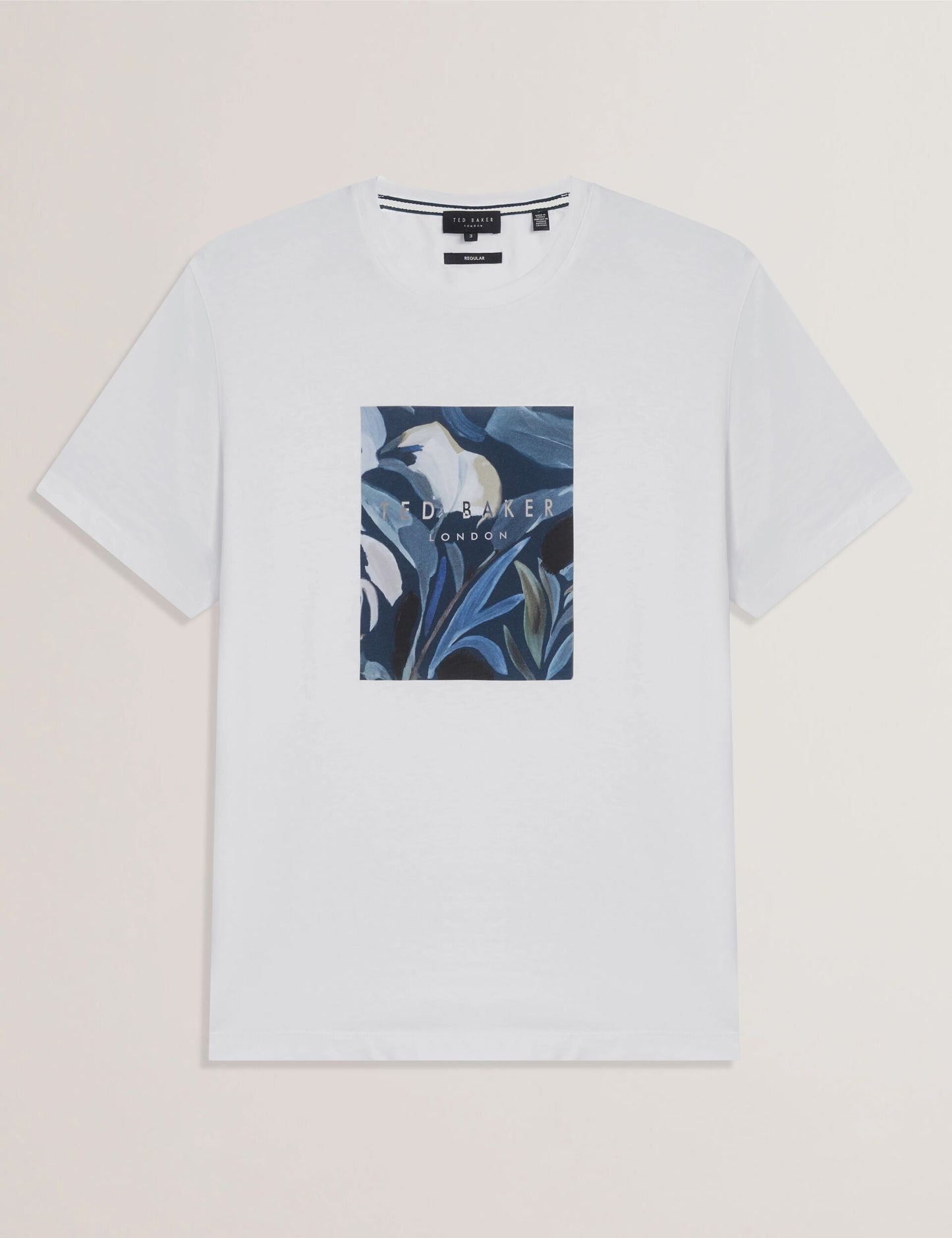 Ted Baker JUSTINO - White Branded Box Print Graphic Cotton T-Shirt