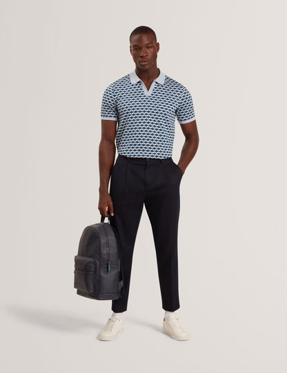 Ted Baker LIRIEN Geometric Jacquard Pique Polo Shirt