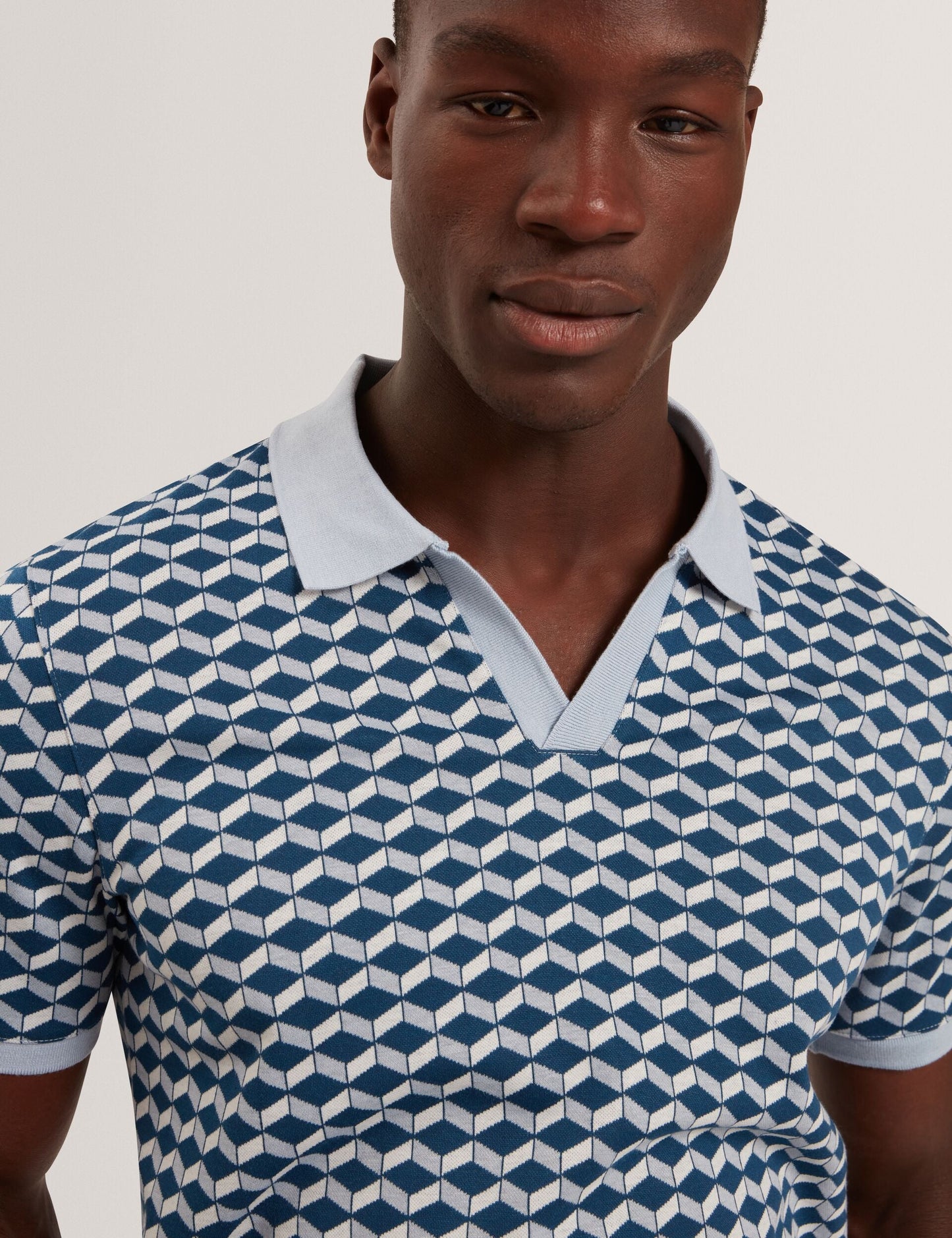 Ted Baker LIRIEN Geometric Jacquard Pique Polo Shirt
