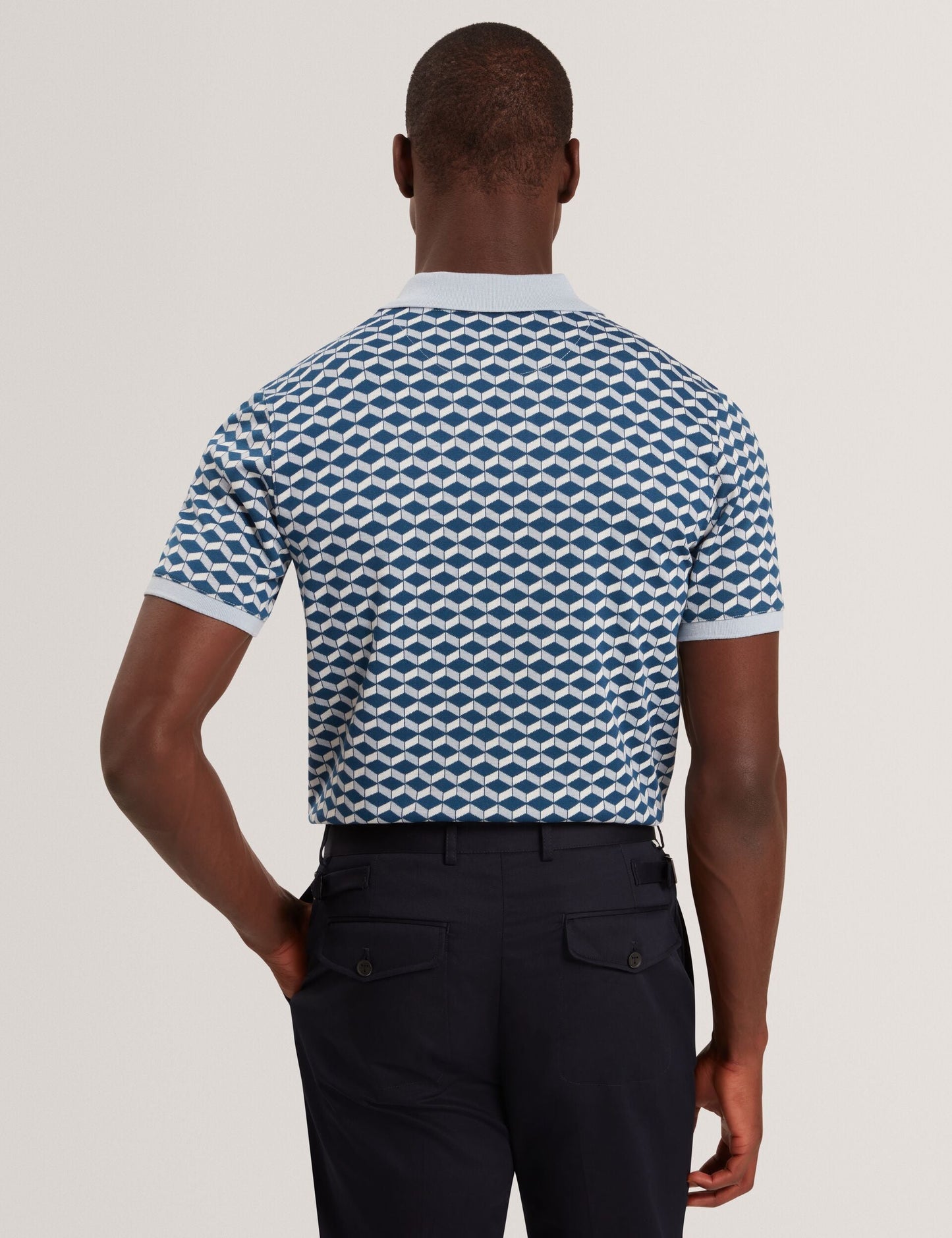 Ted Baker LIRIEN Geometric Jacquard Pique Polo Shirt