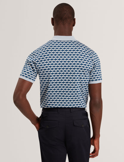 Ted Baker LIRIEN Geometric Jacquard Pique Polo Shirt