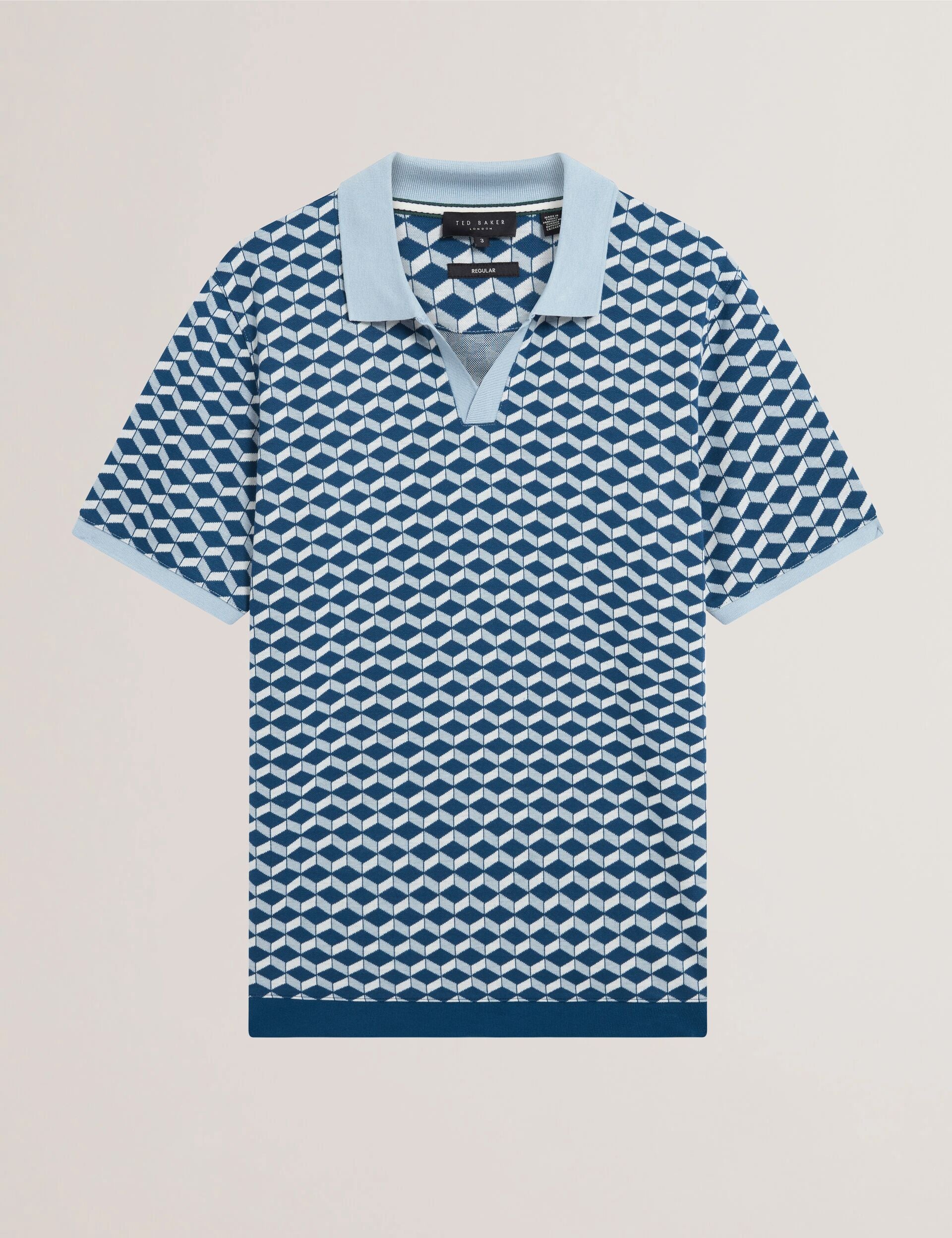 Ted Baker LIRIEN Geometric Jacquard Pique Polo Shirt
