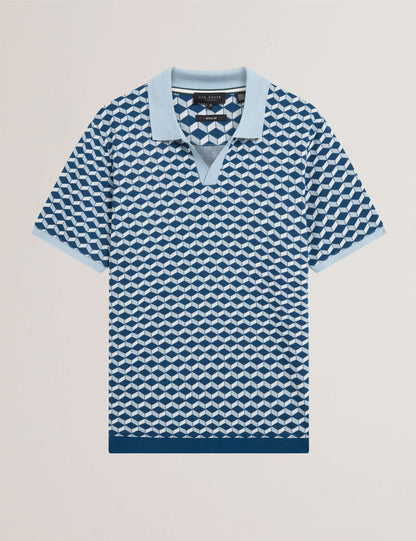 Ted Baker LIRIEN Geometric Jacquard Pique Polo Shirt