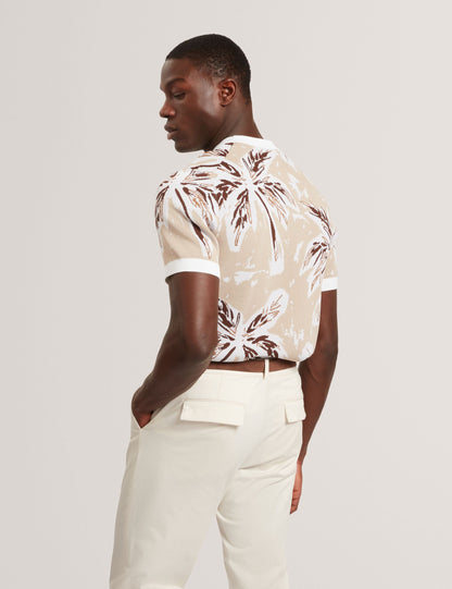 Ted Baker EZRRA - Leaf Print Knitted Crew Neck T-Shirt