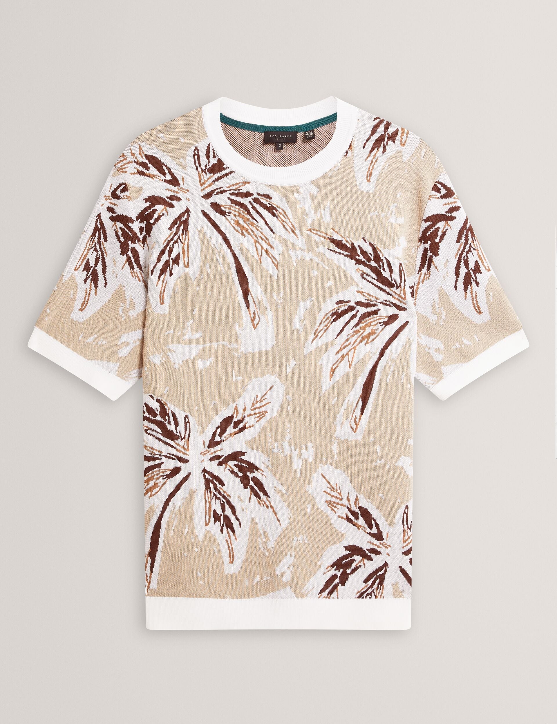 Ted Baker EZRRA - Leaf Print Knitted Crew Neck T-Shirt