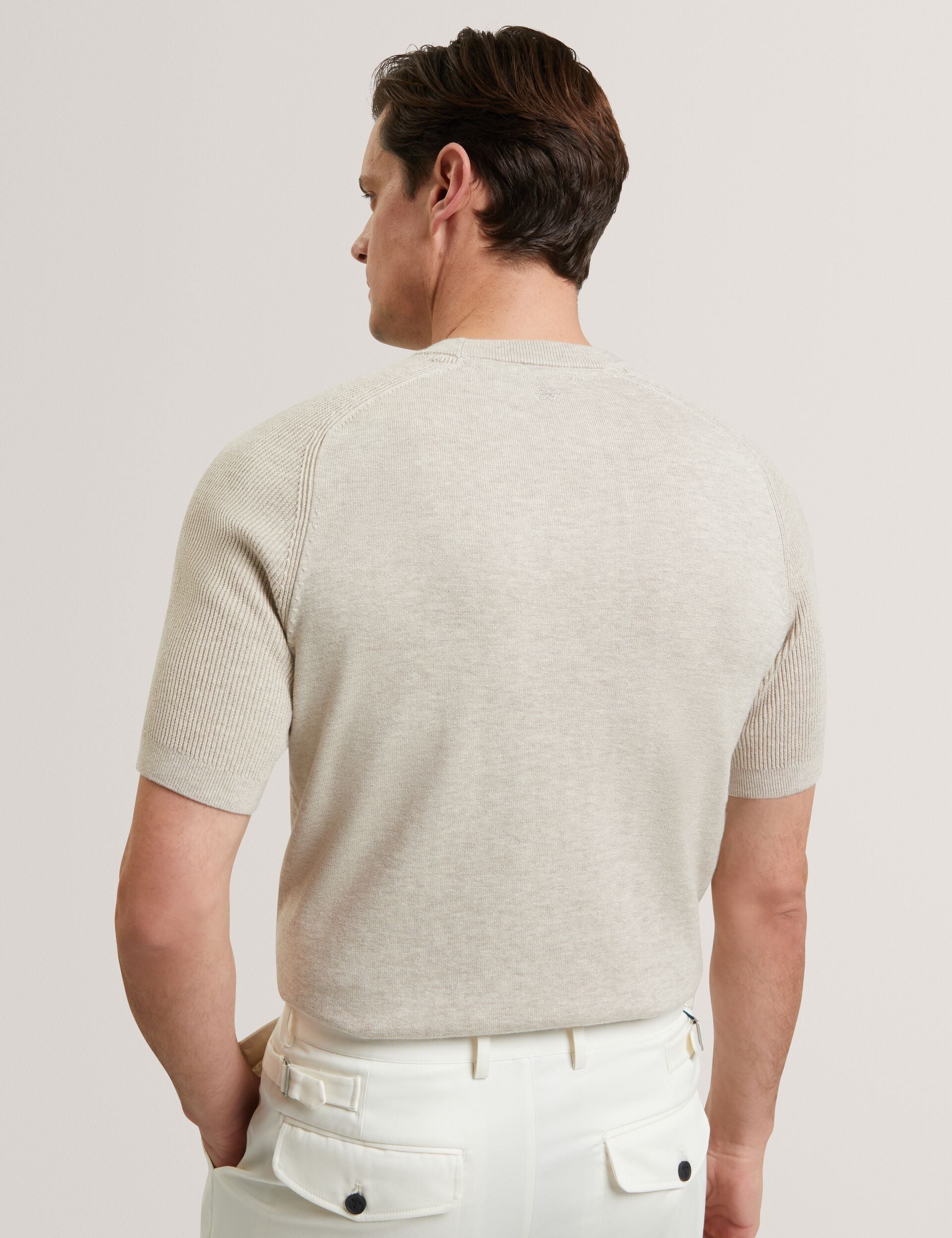 Ted Baker TORRENT - Wool Blend Ribbed Raglan Polo Shirt