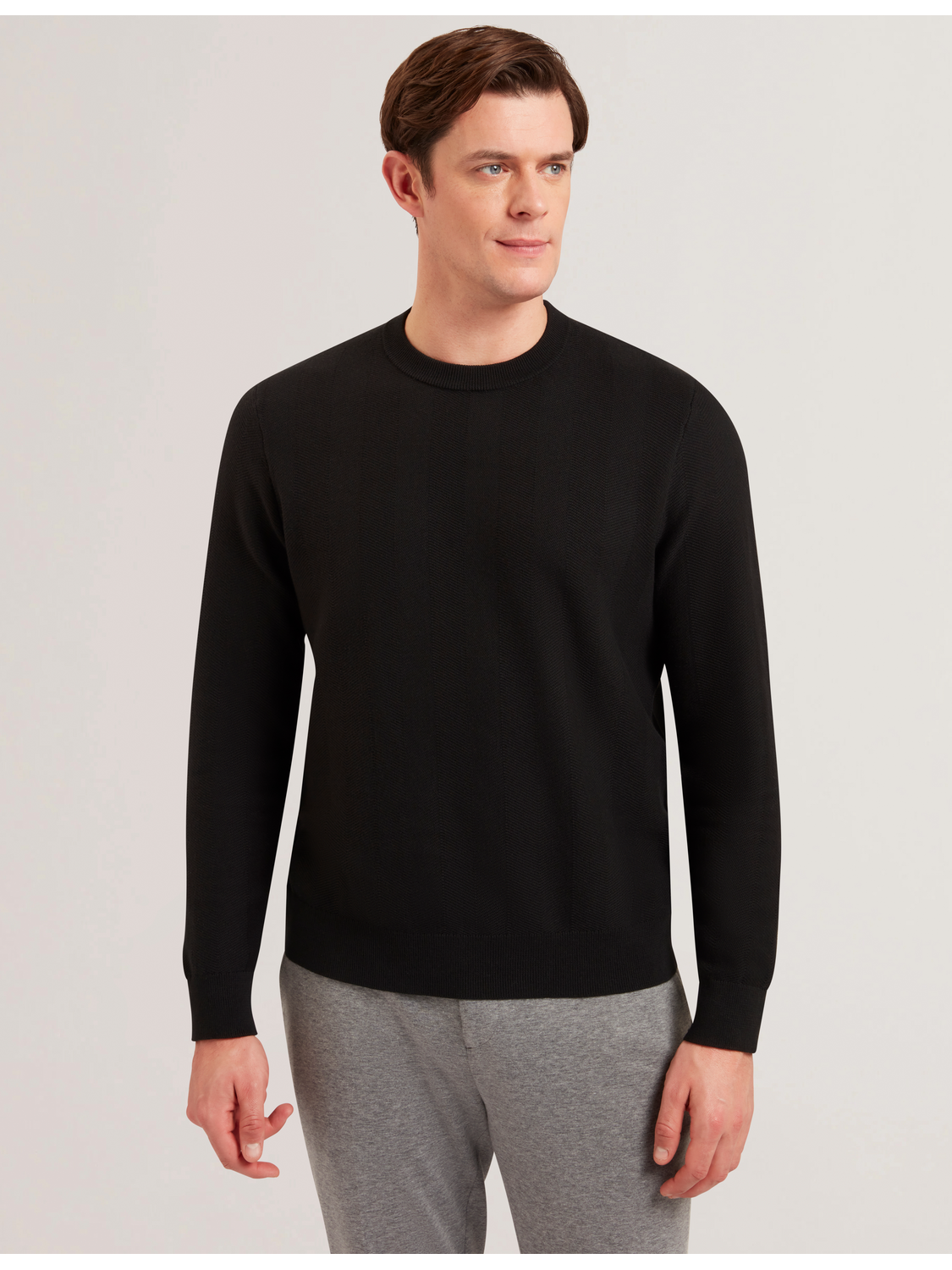 Ted Baker JAMALS - Herringbone Knit Crew Neck Sweater
