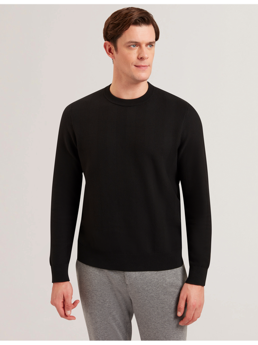 Ted Baker JAMALS - Herringbone Knit Crew Neck Sweater