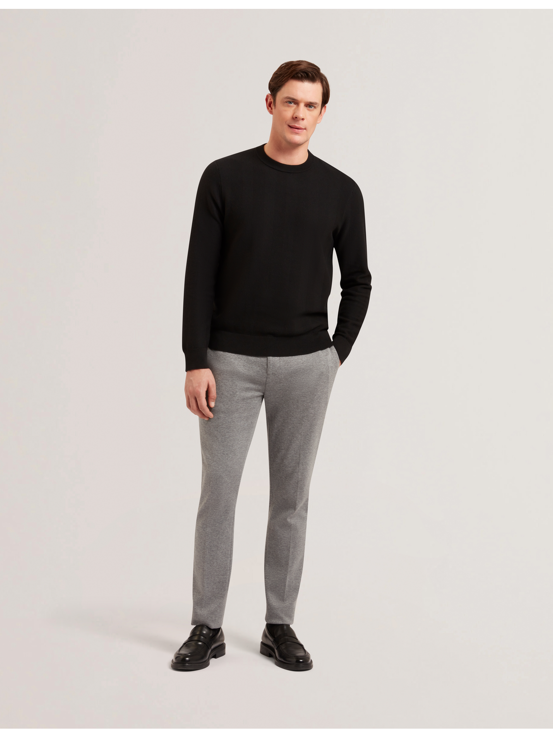 Ted Baker JAMALS - Herringbone Knit Crew Neck Sweater
