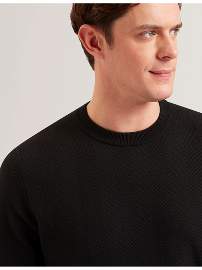 Ted Baker JAMALS - Herringbone Knit Crew Neck Sweater