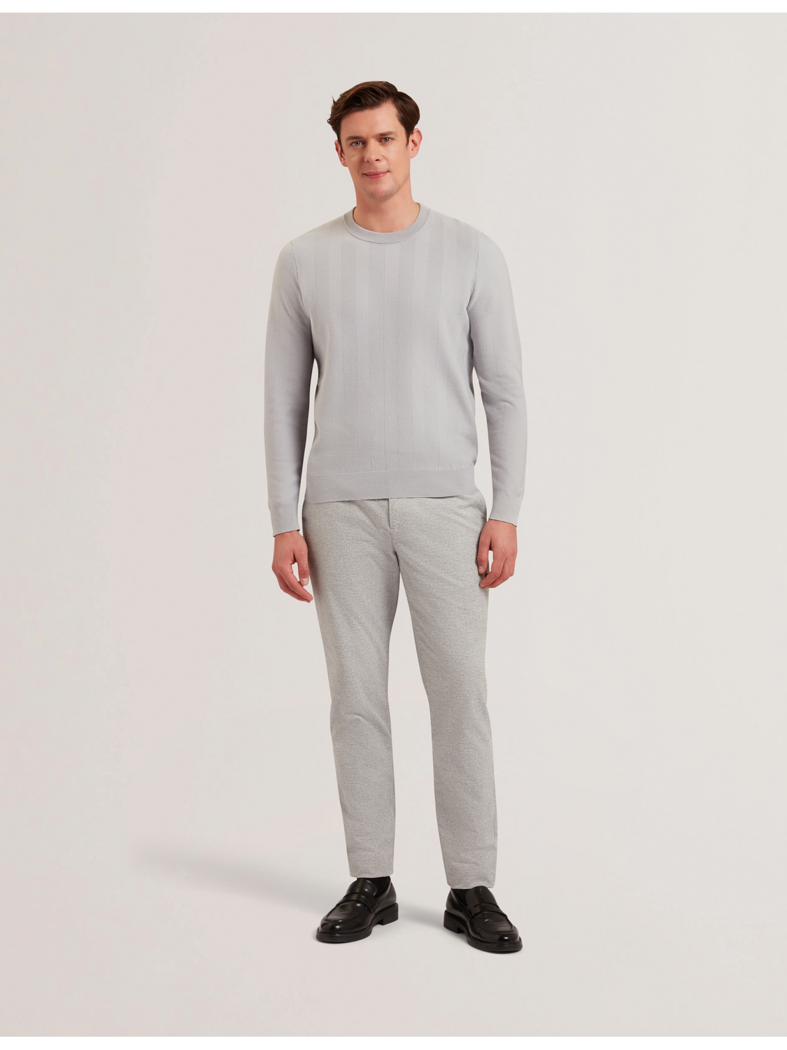 Ted Baker JAMALS - Herringbone Knit Crew Neck Sweater