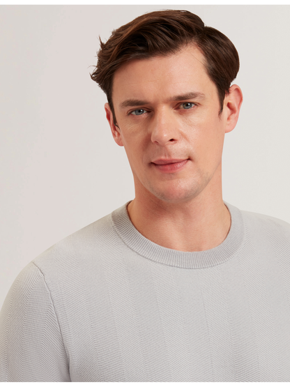 Ted Baker JAMALS - Herringbone Knit Crew Neck Sweater
