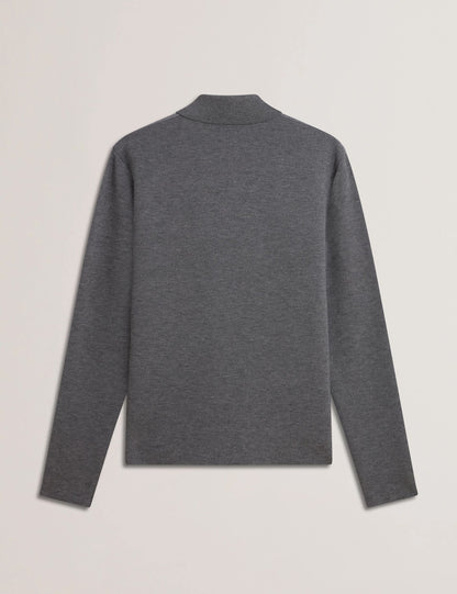 Ted Baker DEJO - Herringbone Wool Blend Zip Up Cardigan