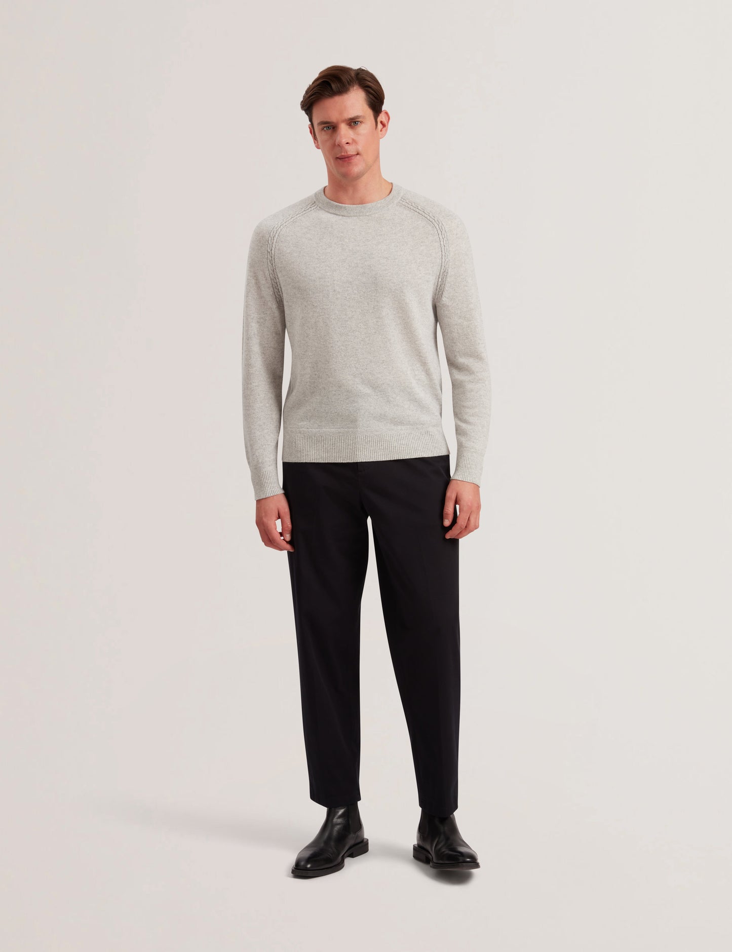 Ted Baker GLANT - Cashmere Cable Detail Crew Neck Jumper
