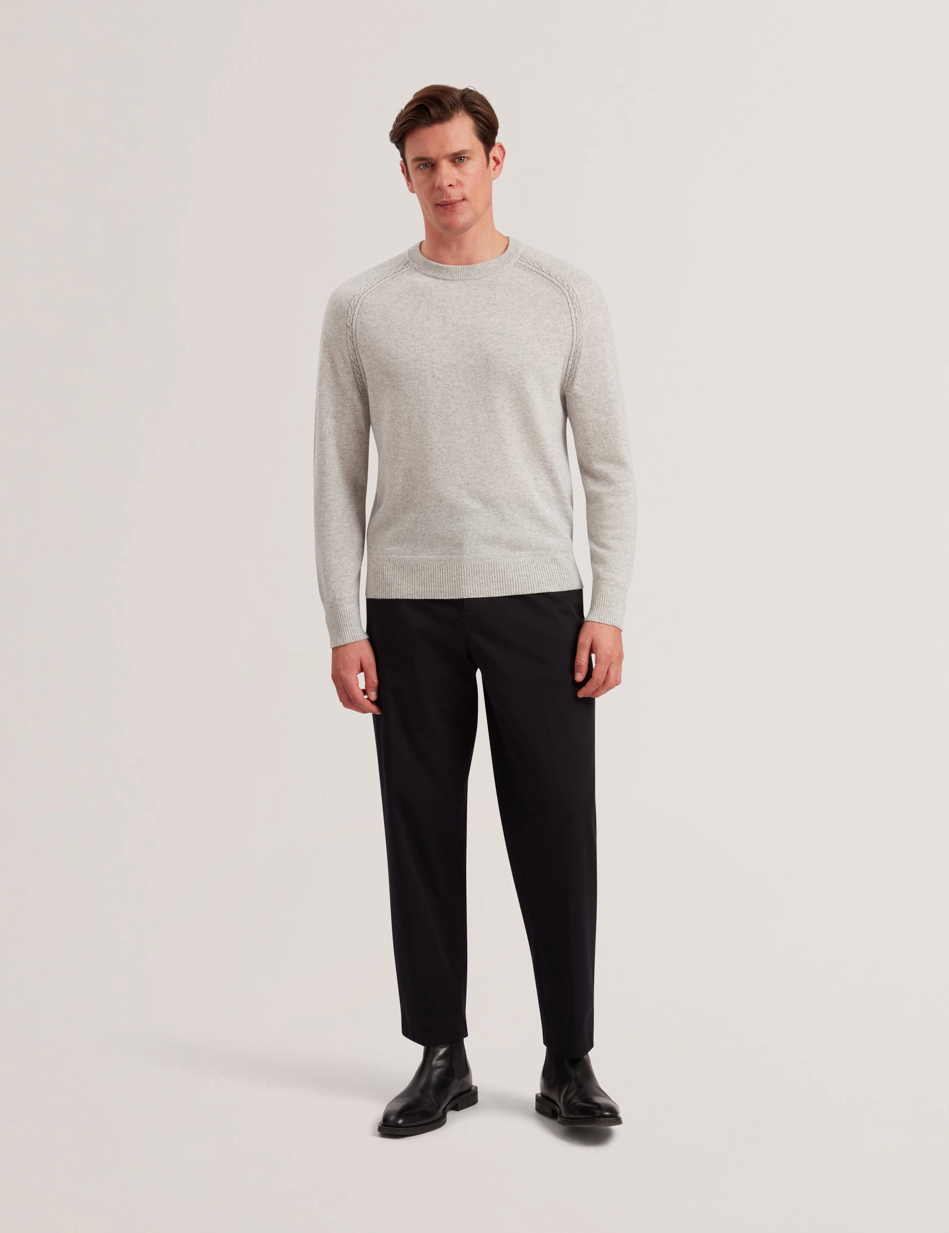 Ted Baker GLANT - Cashmere Cable Detail Crew Neck Jumper