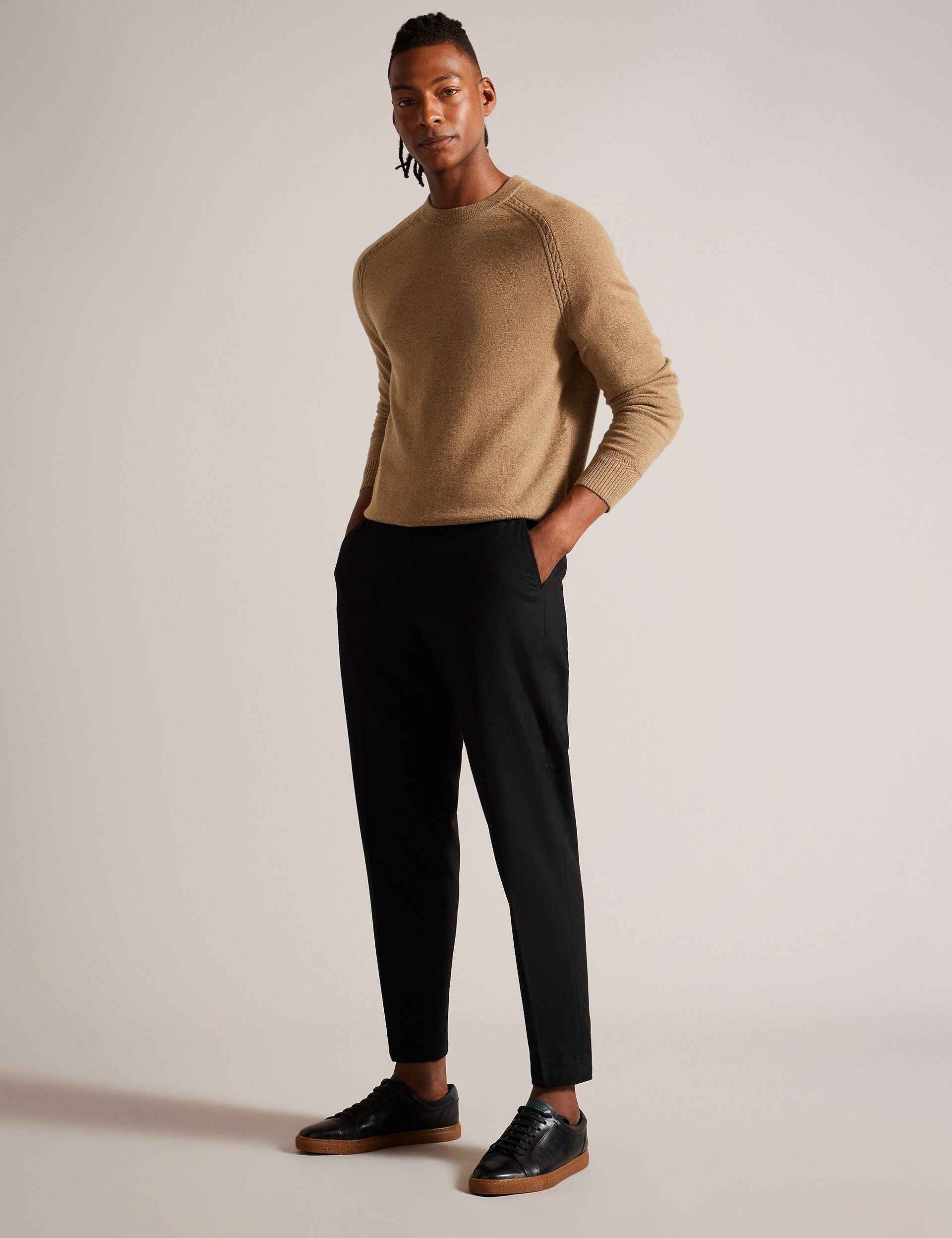Ted Baker GLANT - Cashmere Cable Detail Crew Neck Jumper