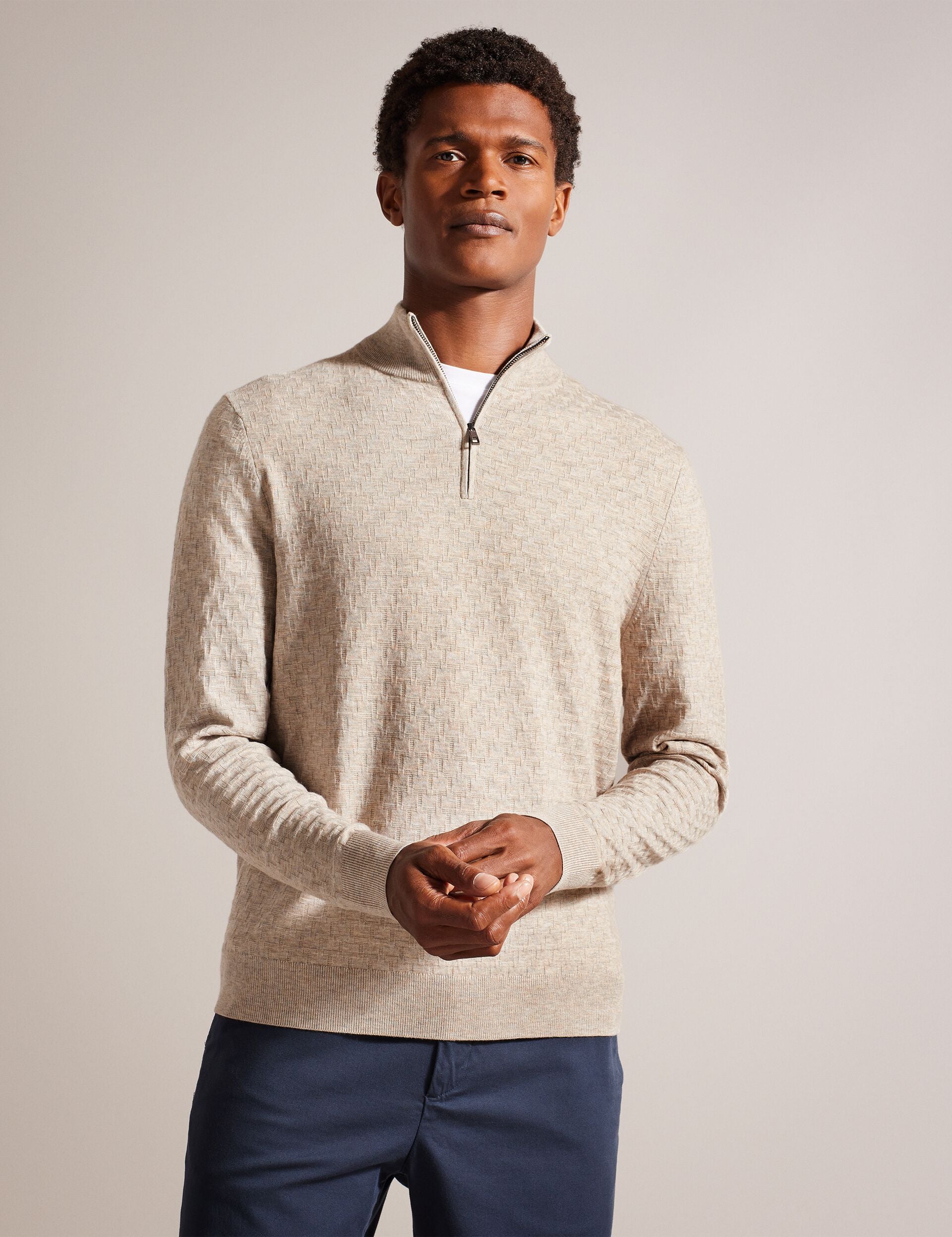 Ted Baker KURNLE - T Knit Half Zip Funnel Neck Jumper
