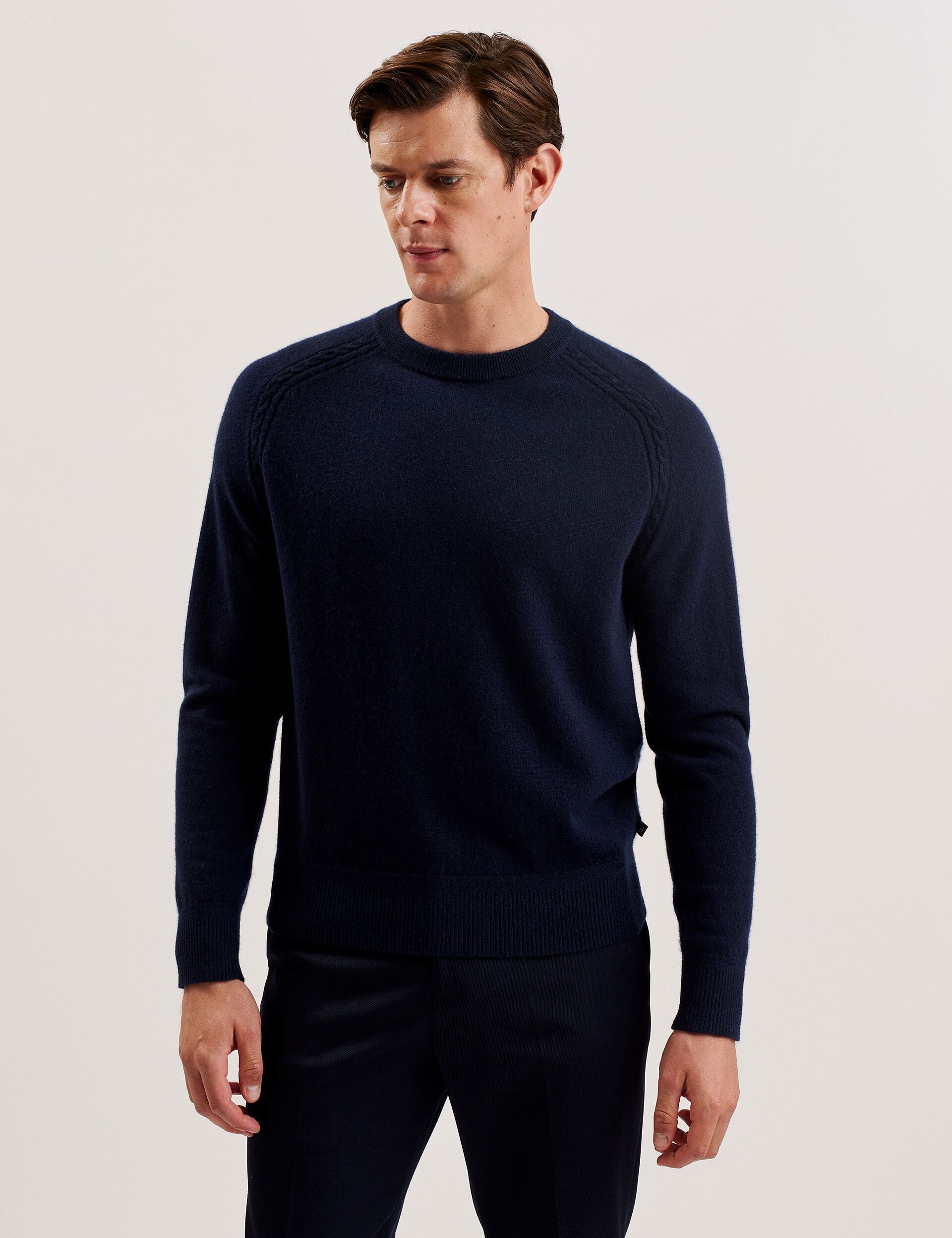 Ted Baker GLANT - Cashmere Cable Detail Crew Neck Jumper