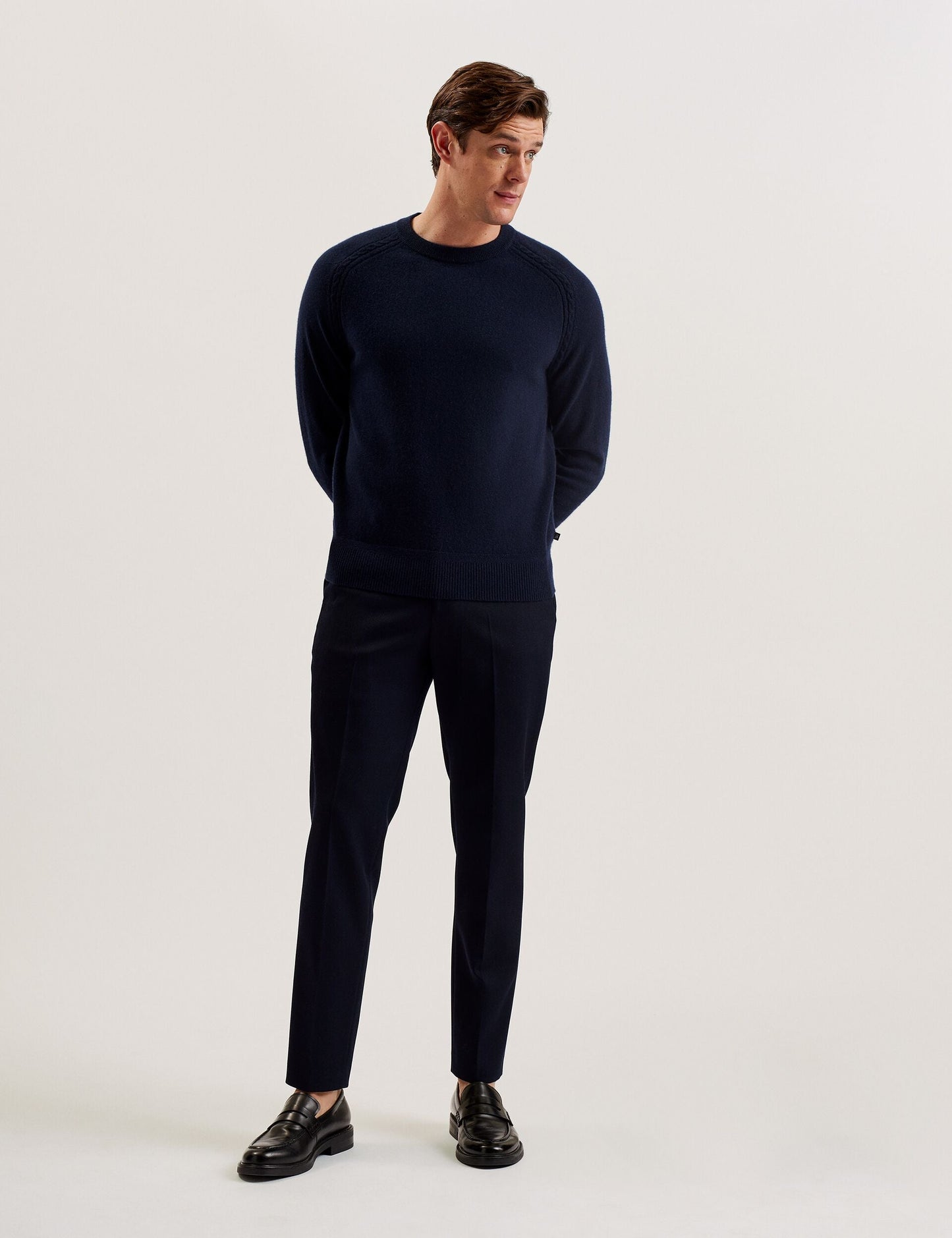Ted Baker GLANT - Cashmere Cable Detail Crew Neck Jumper