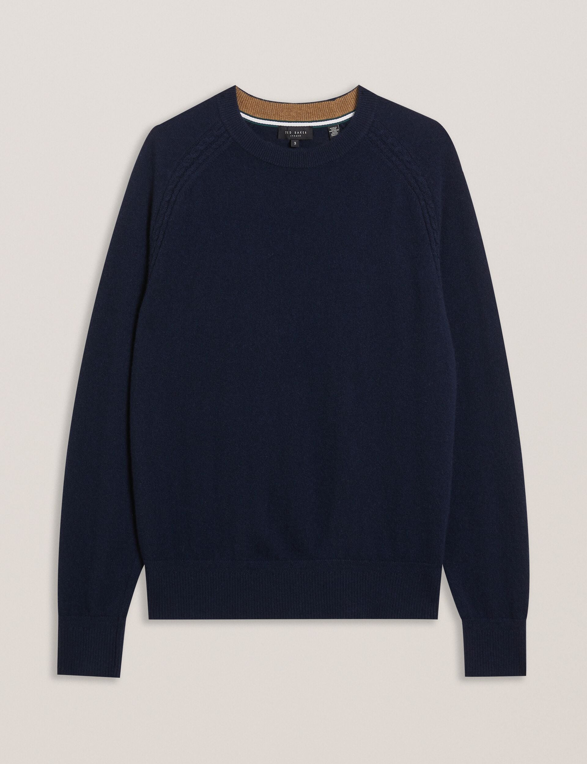 Ted Baker GLANT - Cashmere Cable Detail Crew Neck Jumper
