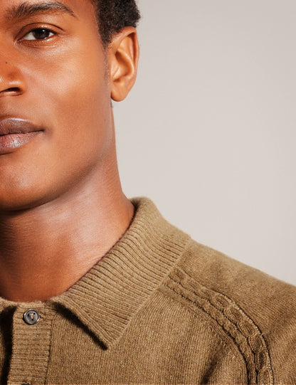 Ted Baker KAROLT - Cashmere Knit Long Sleeve Polo Top