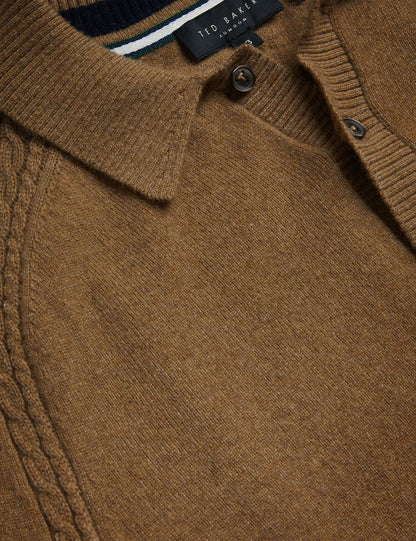 Ted Baker KAROLT - Cashmere Knit Long Sleeve Polo Top