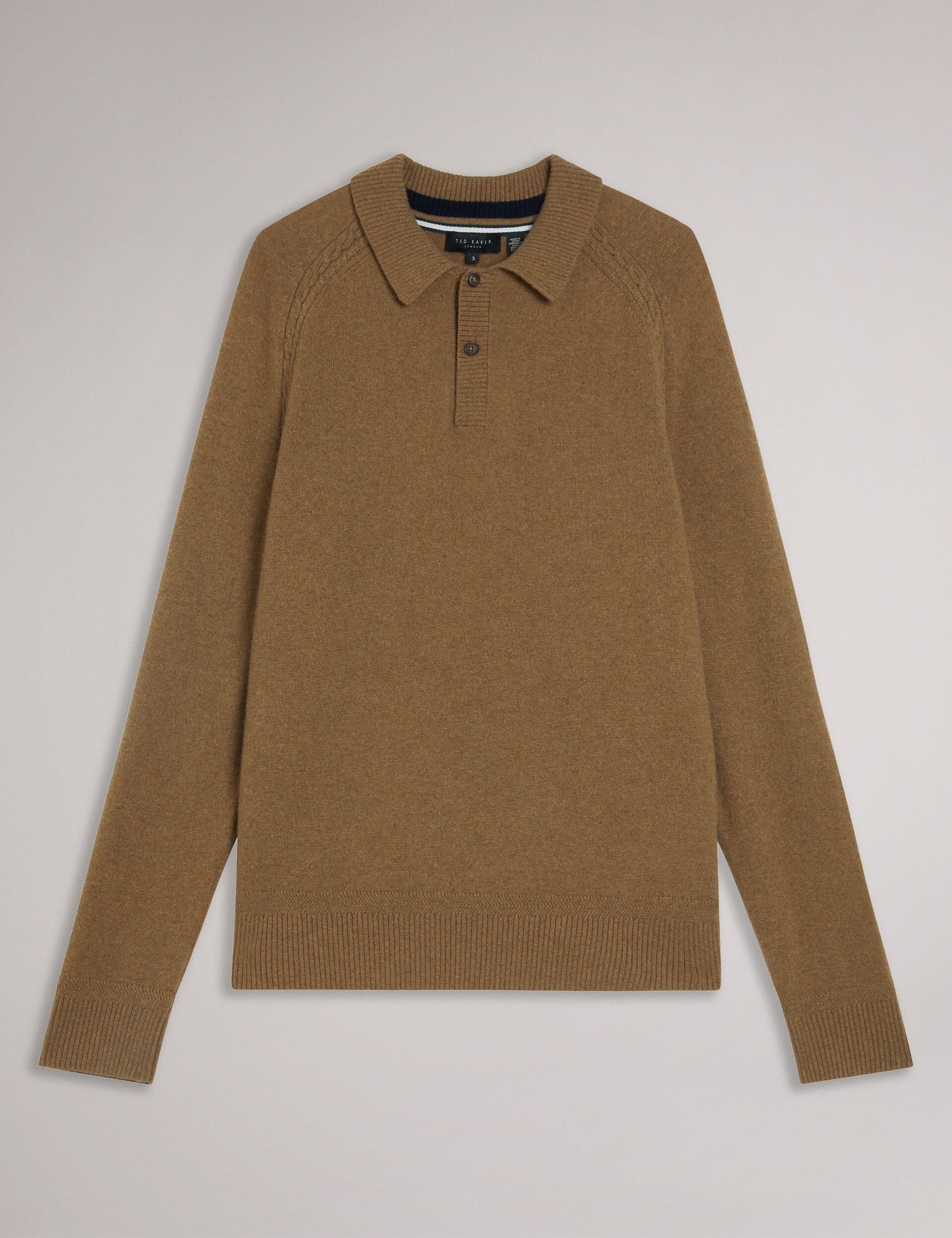 Ted Baker KAROLT - Cashmere Knit Long Sleeve Polo Top