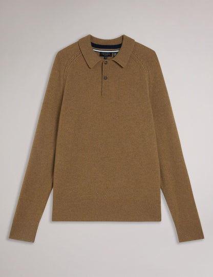 Ted Baker KAROLT - Cashmere Knit Long Sleeve Polo Top