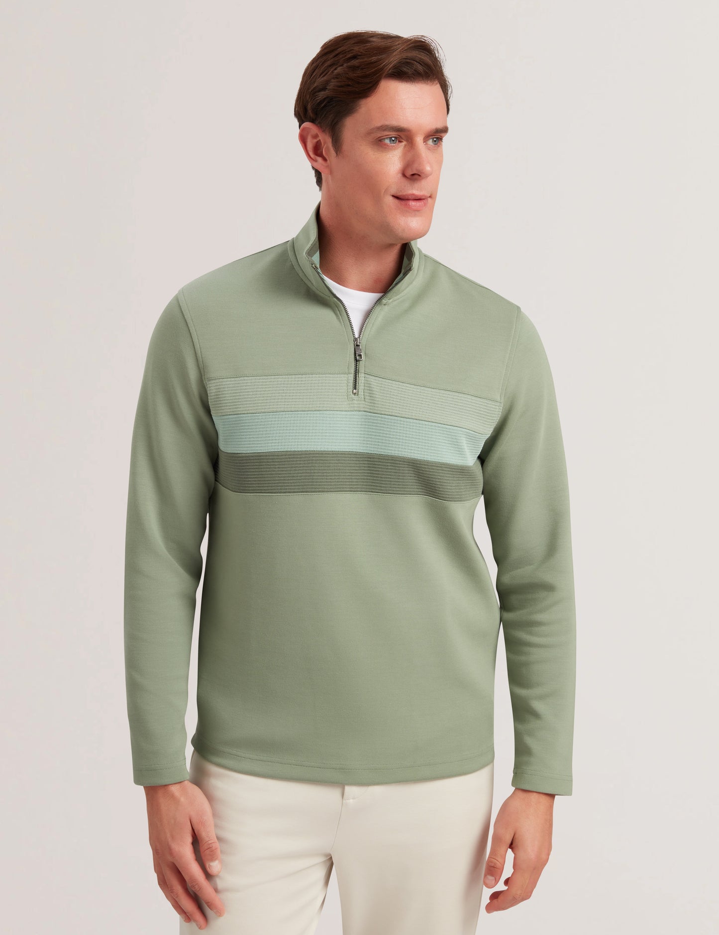 Ted Baker LONGMAN - Ombre Stripe Half-Zip Sweatshirt