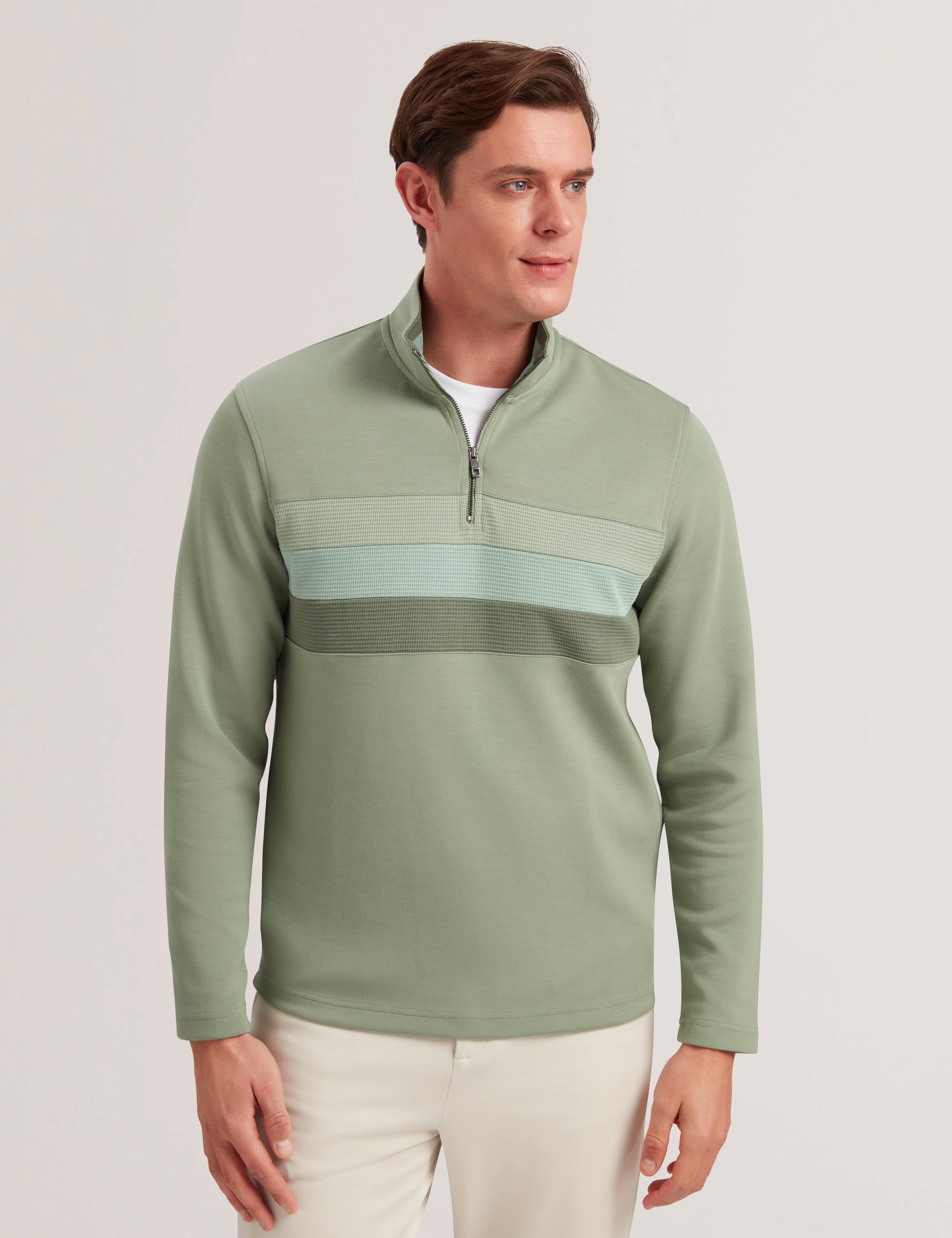 Ted Baker LONGMAN - Ombre Stripe Half-Zip Sweatshirt