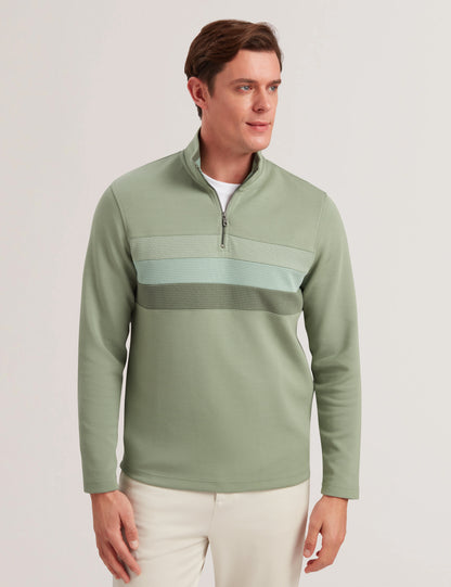 Ted Baker LONGMAN - Ombre Stripe Half-Zip Sweatshirt