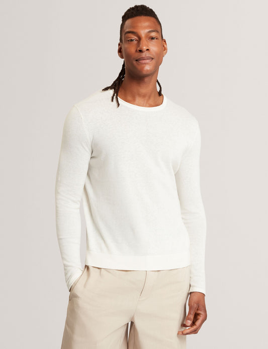 Ted Baker YAEN Rolled Edge Linen Blend Crew Neck Jumper