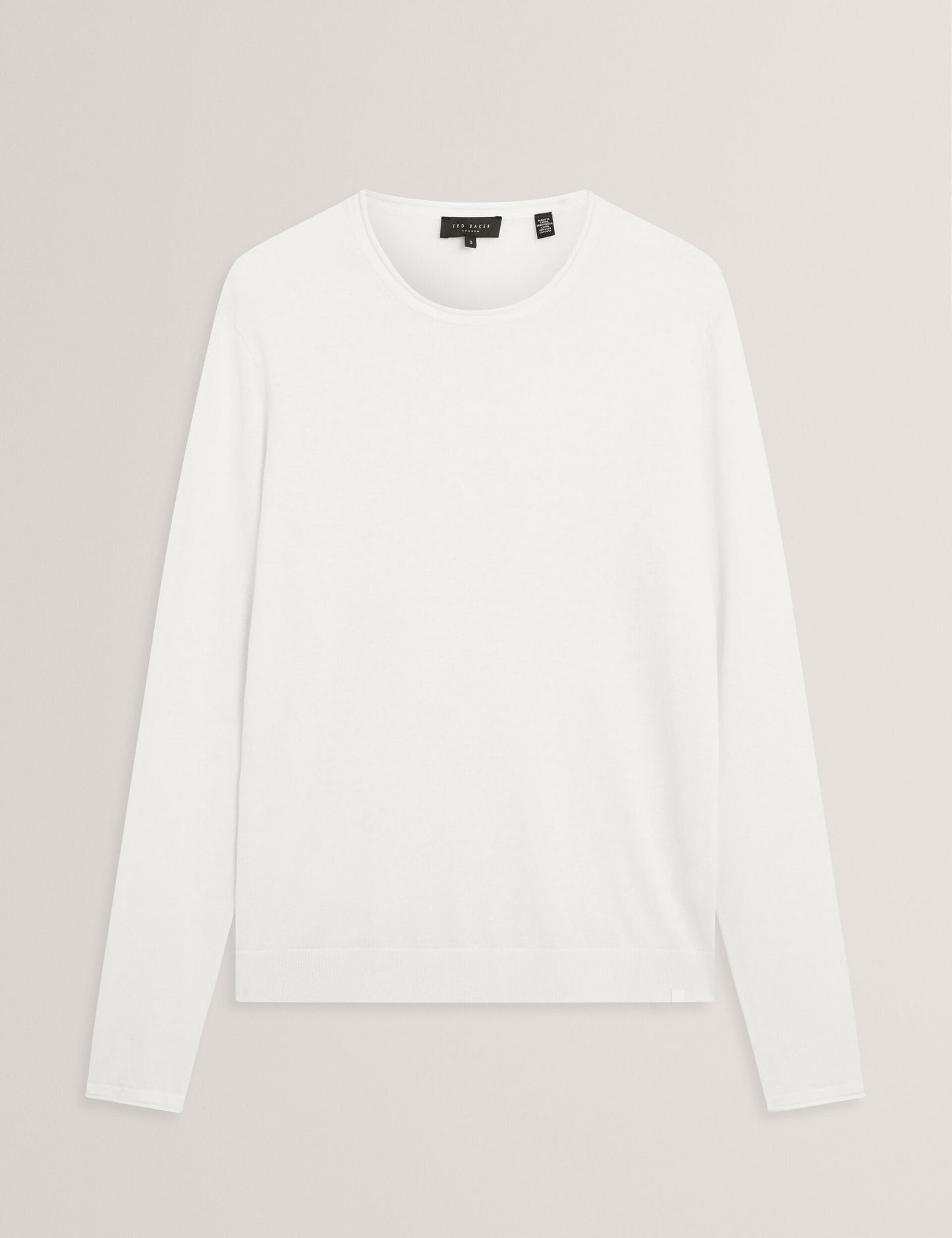 Ted Baker YAEN Rolled Edge Linen Blend Crew Neck Jumper